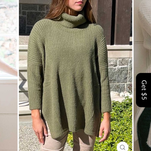 Mersea Chalet Cowl Neck Sweater olive green OS - Picture 1 of 6